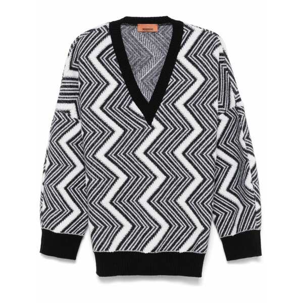 ミッソーニ レディース 編み物\u0026スウェーター アウター Zigzag wool sweater Black
