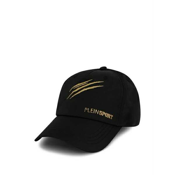 飾り気の無い運動競技 メンズ かぶり笠 佩び物 Logo-plaque baseball cap Black