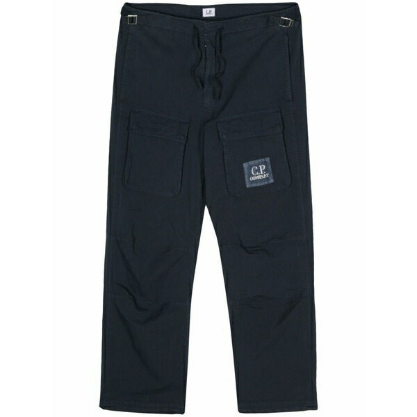 シーピーカンパニー メンズ 心地好いズボン下 ボトムス Logo-appliqu?? cargo pants Blue