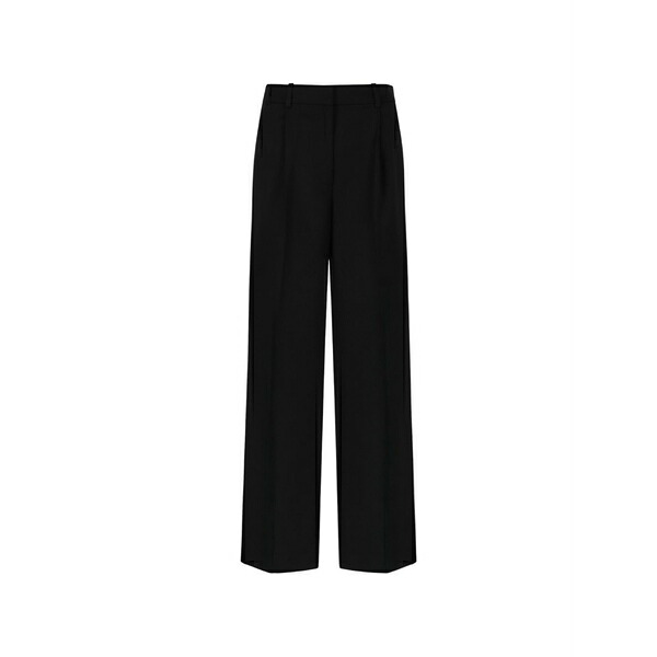 アニービン レディース 心地好いズボン下 ボトムス Pleated wide-leg trousers Black