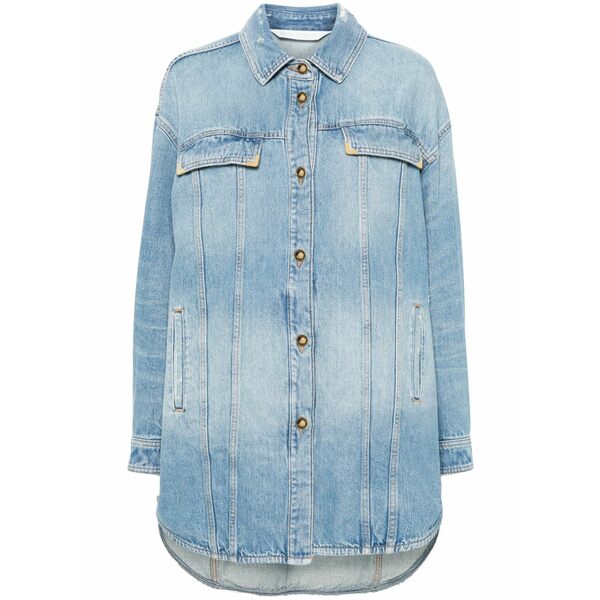 パーム・エンジェルス レディース 上衣＆上衣 アウター Washed-logo denim jacket Blue