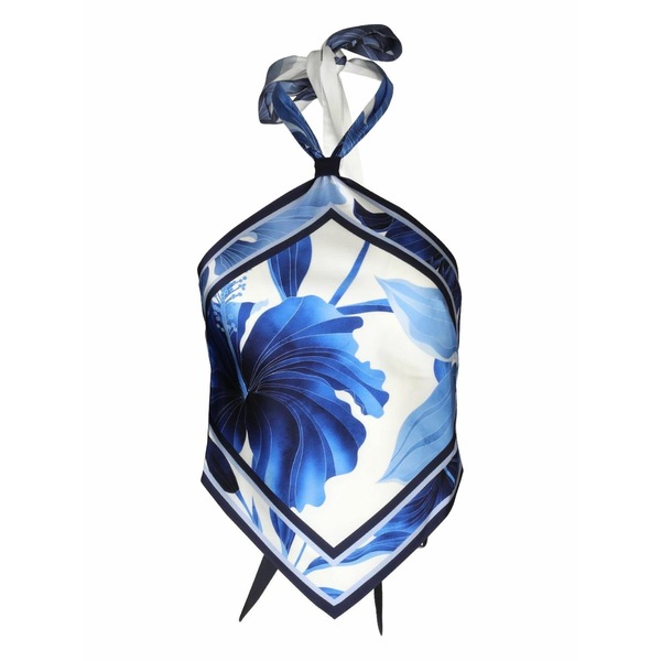 レトロフェット レディース プルオーバー トップス Jamie floral-print scarf top Blue
