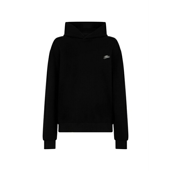 飾り気のない運動競技 メンズ パーカー・スウェットシャツ アウター Chrome scratch hoodie Black