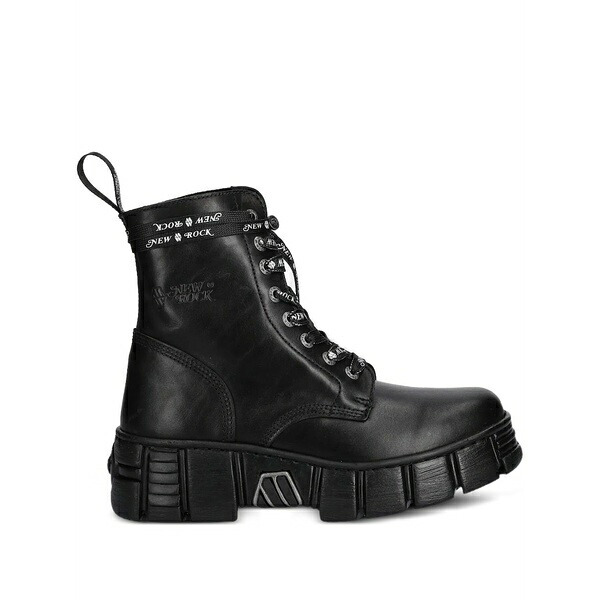ニュー鍵を掛ける レディース ブーツ シューズ M-wall083cct lace-up chunky sole boots Black