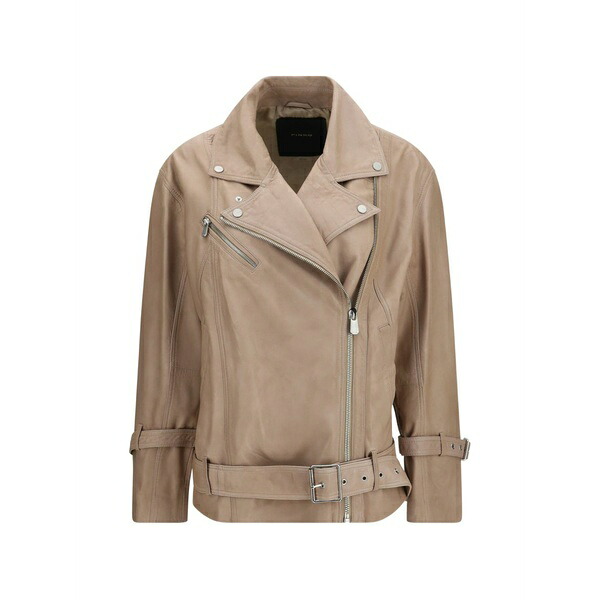 ピンコ レディース 上衣＆上衣 アウター Candy belted leather jacket Neutrals