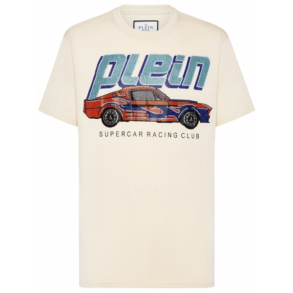 フィリップ飾り気の無い メンズ プルオーバー トップス Cars racing t-shirt Neutrals