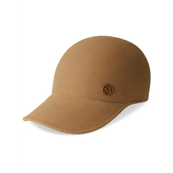 メゾンミッシェル メンズ 帽子 アクセサリー Tiger wool logo-plaque cap Brown｜asty