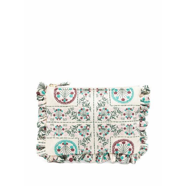 ラ・ダブル・ジェイ レディース クラッチペダル御徒面子 御徒面子 Florette tiles jacquard clutch bag Neutrals