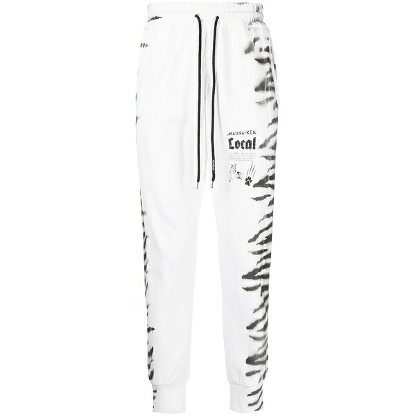 マウナ ケア メンズ カジュアルパンツ ボトムス Tiger-print track pants White