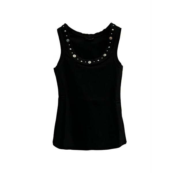 ヴェルサーチ レディース カットソー トップス Medusa-plaque studded tank top Black