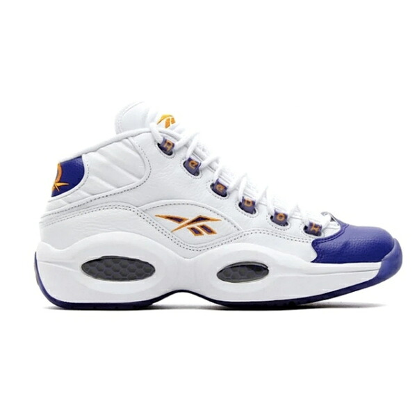 Reebok リーボック メンズ スニーカー 【Reebok Question Mid Packer Shoes For Player Use Only Kobe】 サイズ US_M_14 White/Purple/Yellow｜asty