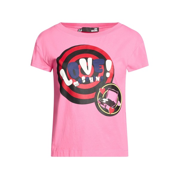 【送料無料】 モスキーノ レディース Tシャツ トップス T-shirts Pink|asty