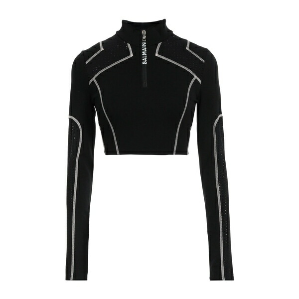 【送料無料】 バルマン レディース Tシャツ トップス Tops Black｜asty