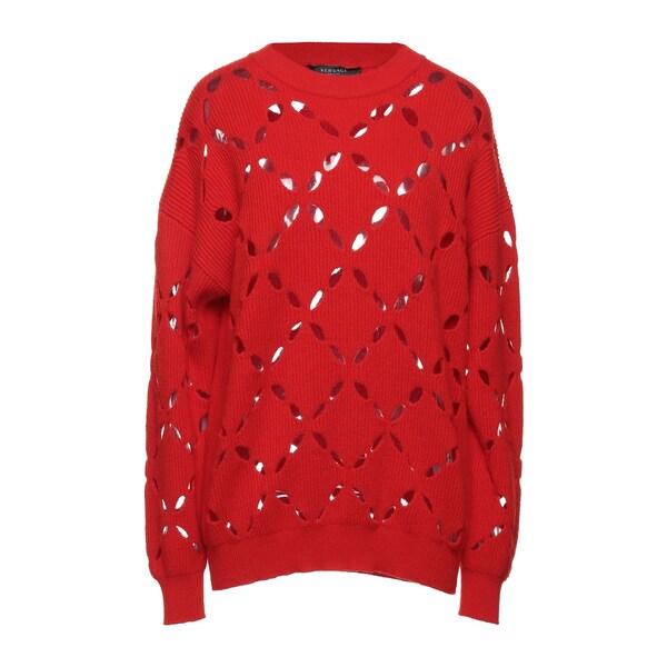 【送料無料】 ヴェルサーチ レディース ニット&セーター アウター Sweaters Red|asty