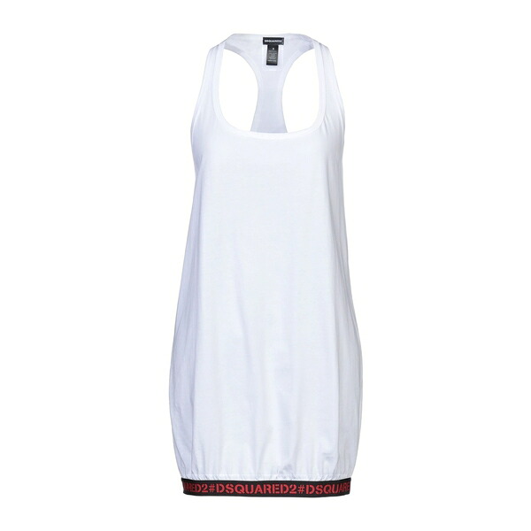 【送料無料】 ディースクエアード レディース Tシャツ トップス Tank tops White｜asty