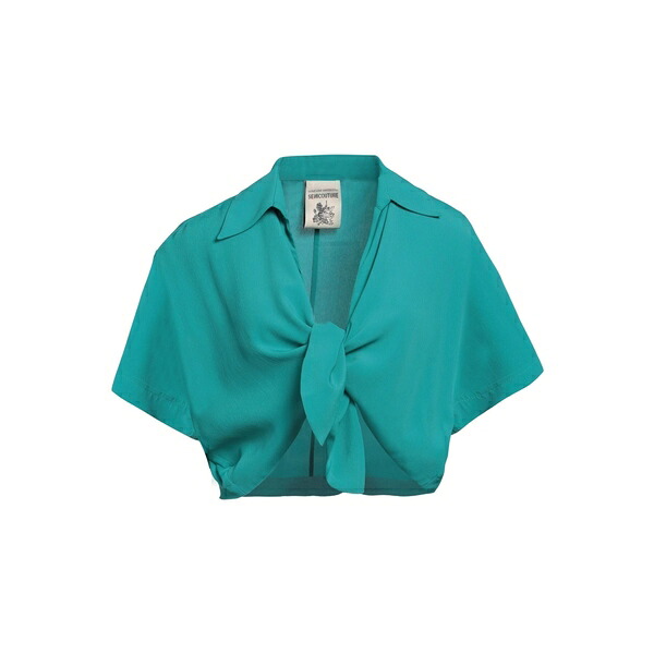 【送料無料】 セミクチュール レディース Tシャツ トップス Tops Green|asty