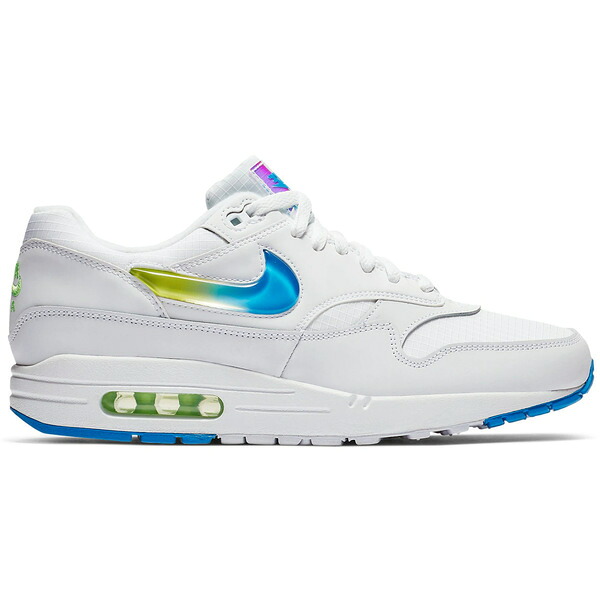 Nike ナイキ メンズ スニーカー  【Nike Air Max 1 Jelly Jewel White】  大いさ US_8.5(26.5糎) White/Photo Blue-Lime Blast