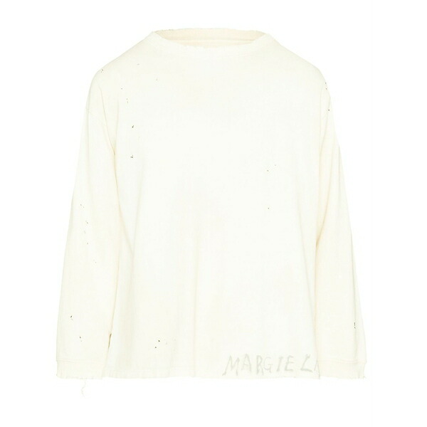 マルタンマルジェラ メンズ パーカー・スウェットシャツ アウター Handwritten cotton sweatshirt White
