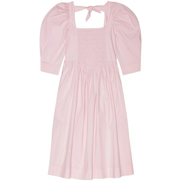 ガニー レディース ワンピース トップス Ruched ribbon-back dress Pink｜asty