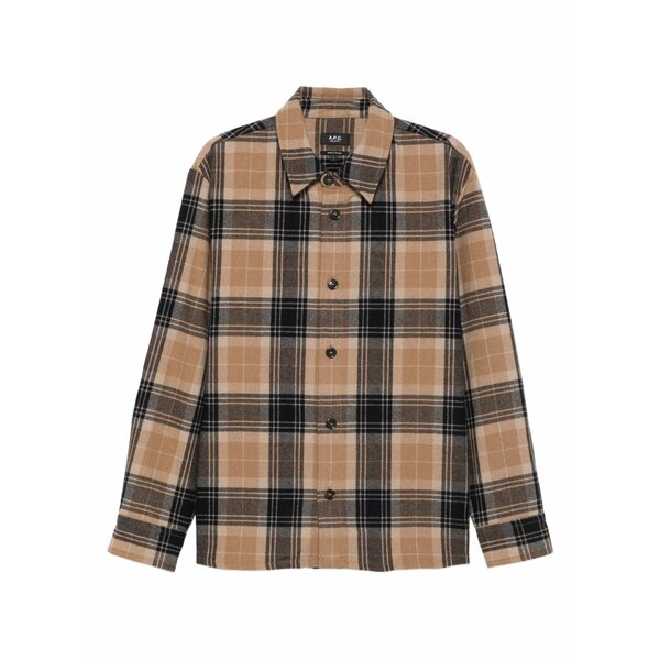 アーペーセー メンズ プルオーバー トップス Plaid check-pattern shirt Blue