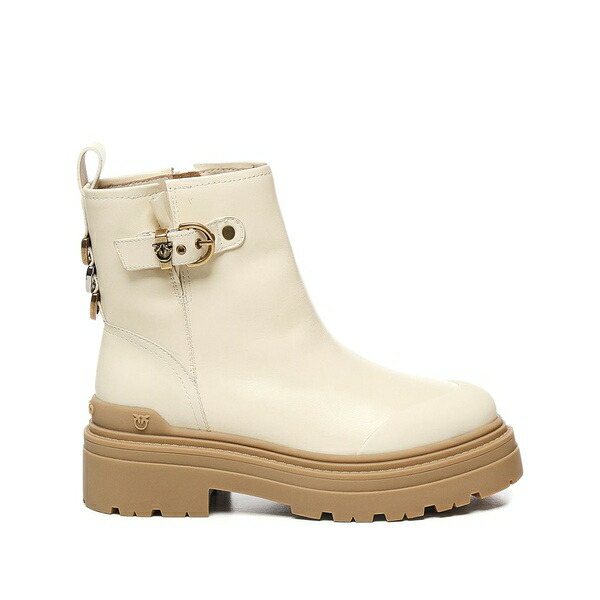 ピンコ レディース ブーツ シューズ Buckle-detail platform boots White