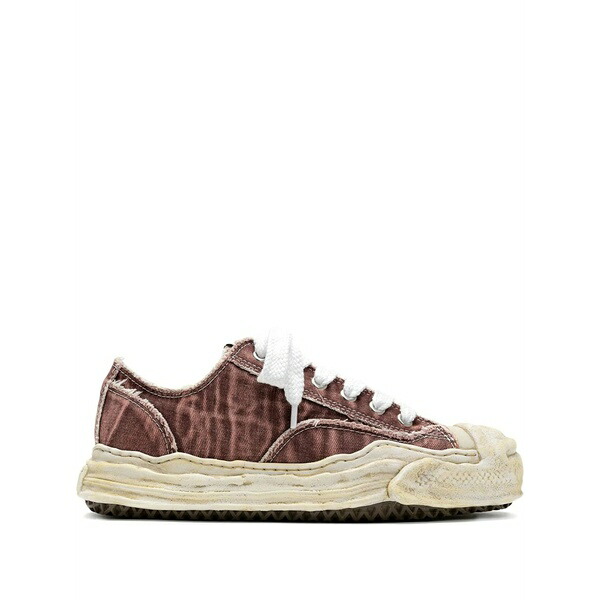 ミハラヤスヒロ レディース スニーカー シューズ Hank blached washed low-top sneakers Red｜asty