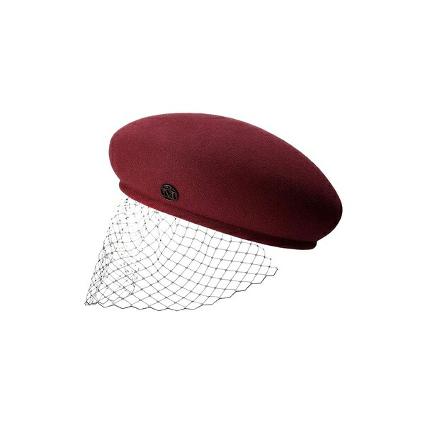 メゾンミッシェル  レディース かぶり笠 添え物 New bonnie veil felt beret Red