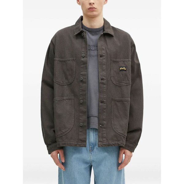 スタンレイ メンズ 上衣＆上衣 アウター Striped overshirt Brown