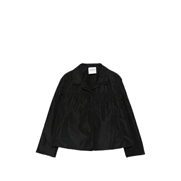 アスペジ レディース ジャケット＆ブルゾン アウター Buttoned long-sleeve jacket Black｜asty