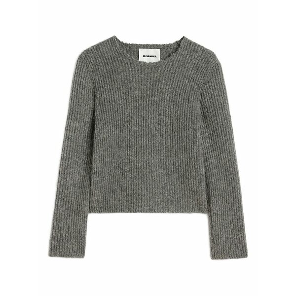 ジル・サンダー レディース 編み物\u0026プルオーバー アウター Ribbed knit sweater Grey