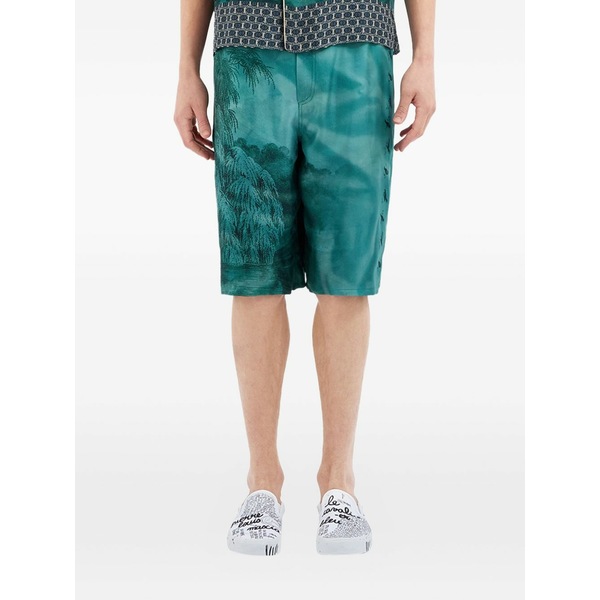 ピエール＝ルイ・マシア メンズ 心地好いズボン下 ボトムス Landscape-print shorts Blue