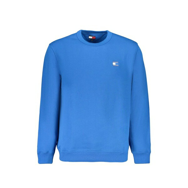 トミーヒルフィガー メンズ パーカー・スウェットシャツ アウター Logo-badge crew-neck sweater Blue