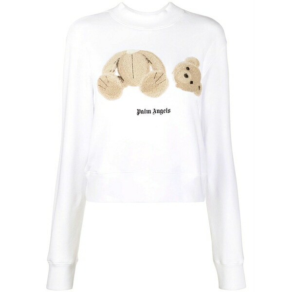 パーム・エンジェルス レディース 編み物\u0026プルオーバー アウター Teddy bear-print sweatshirt White
