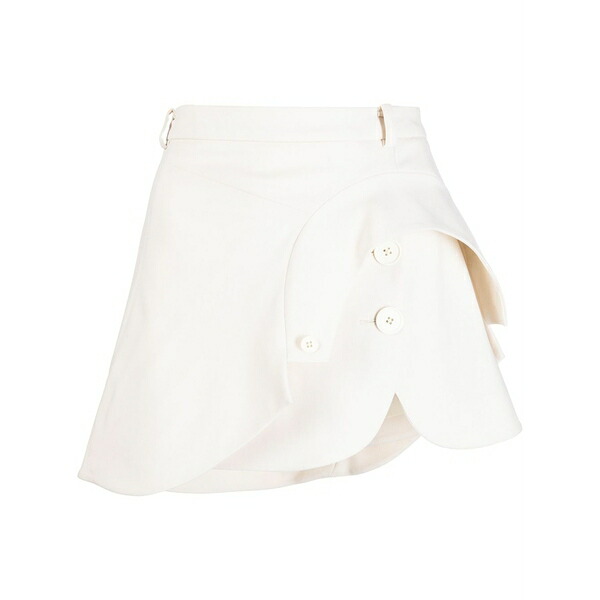 モンス  レディース スコート ボトムス High-waisted asymmetric layered skirt White