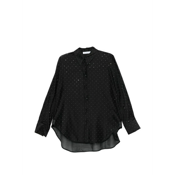 マニュエル リッツ レディース シャツ トップス Collared embellished shirt Black｜asty