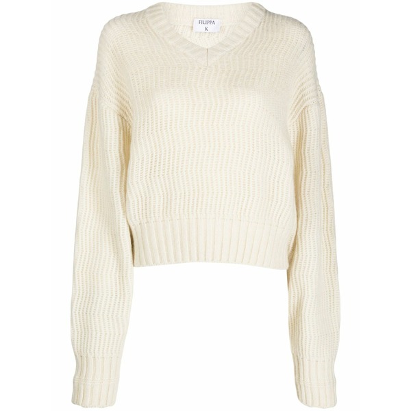 フィリッパコー レディース 編み物\u0026プルオーバー アウター Drop-shoulder chunky-knit jumper White