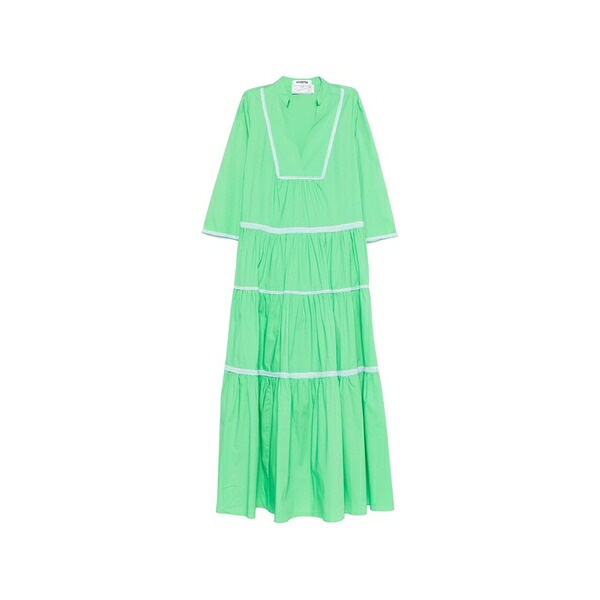 ヴィヴェッタ レディース ワンピース トップス Tiered crochet-trim maxi dress Green｜asty
