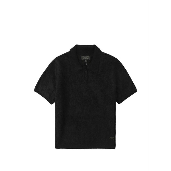 ラグアンドボーン レディース スポーツシャツ トップス Short-sleeve polo top Black