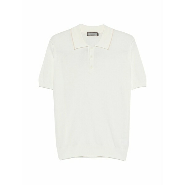 カナーリ メンズ スポーツシャツ トップス Short-sleeve polo shirt White