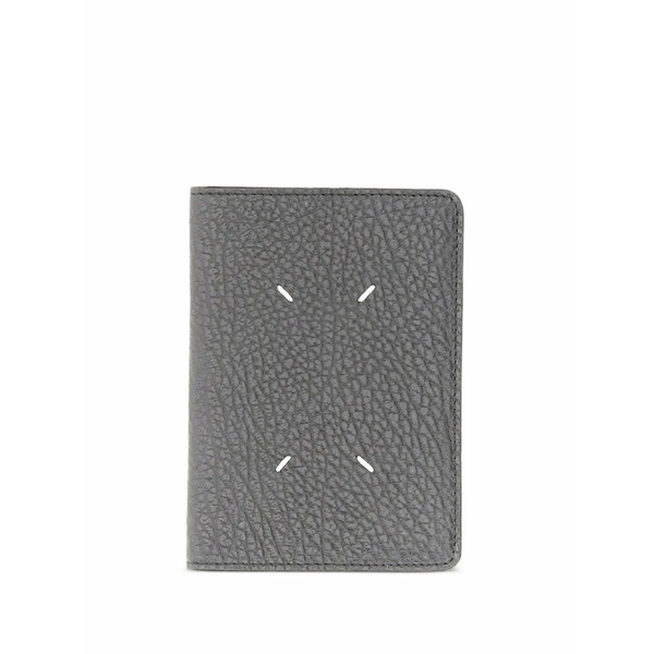 マルタンマルジェラ メンズ 紙入れ 付属品 Embossed-leather cardholder Black