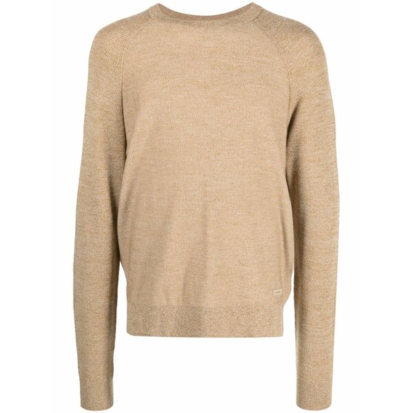 カルバンクライン メンズ ニット&セーター アウター Superior wool crewneck jumper Brown｜asty
