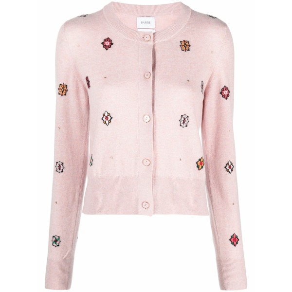 バリー レディース ジレー アウター Intarsia-knit round-neck cardigan Pink