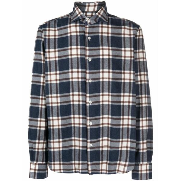 オリアン メンズ シャツ トップス Plaid flannel shirt Blue｜asty