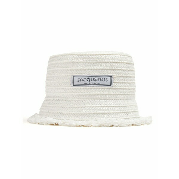 ジャクエムス メンズ 鳥打ち帽 付属物 Raffia bucket hat White