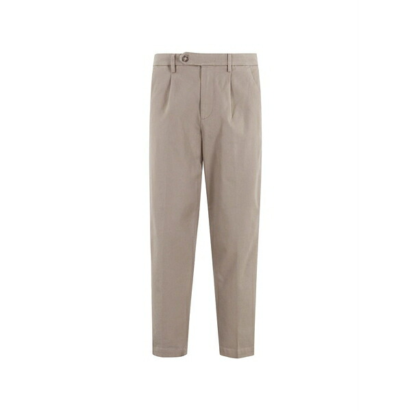 レアッシュ メンズ 心地好いズボン下 ボトムス Pleated buttoned trousers Neutrals