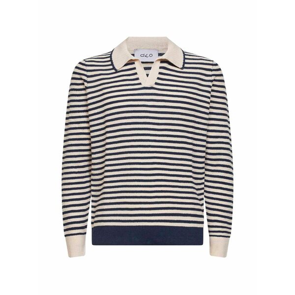 ディーフォーポイントゼロ メンズ スポーツシャツ トップス Striped-pattern polo shirt Neutrals