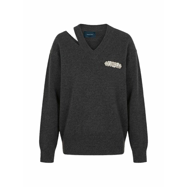 シモーネ・ロシャ レディース 編み物\u0026スウェーター アウター Embellished cut-out sweater Grey