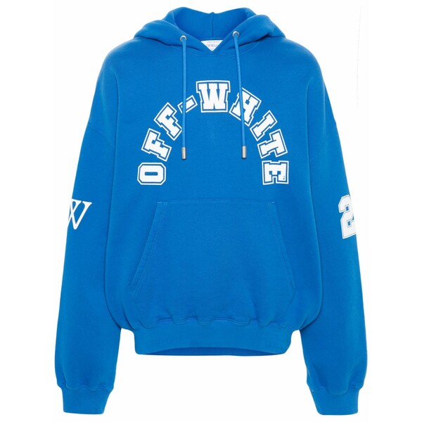象牙色 メンズ パーカー・スウェットシャツ アウター Football logo-print hoodie Blue