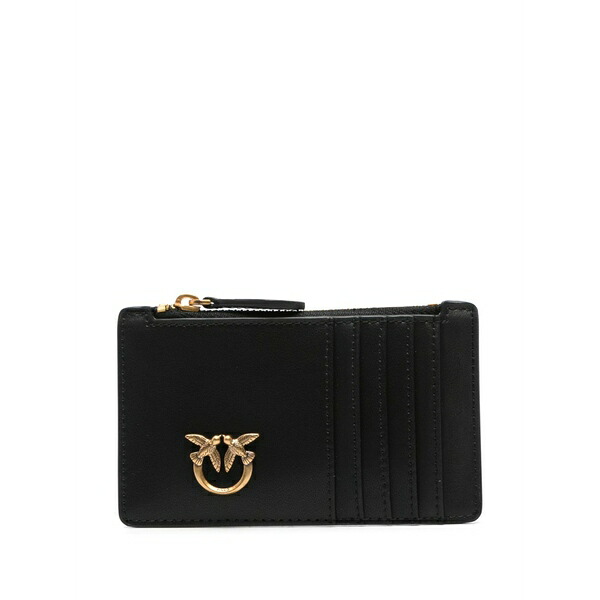ピンコ レディース 財布 アクセサリー Logo-detail leather purse Black｜asty 17,375円