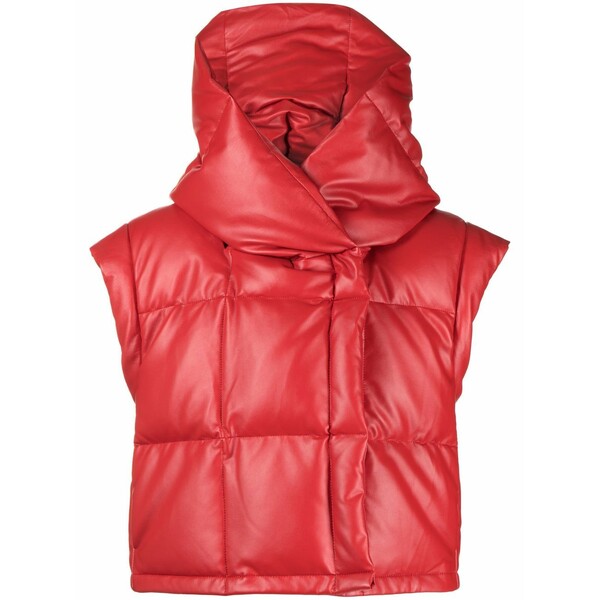 ゴエンジェイ レディース 厚地の外套 アウター Vegan-leather quilted-down gilet Red